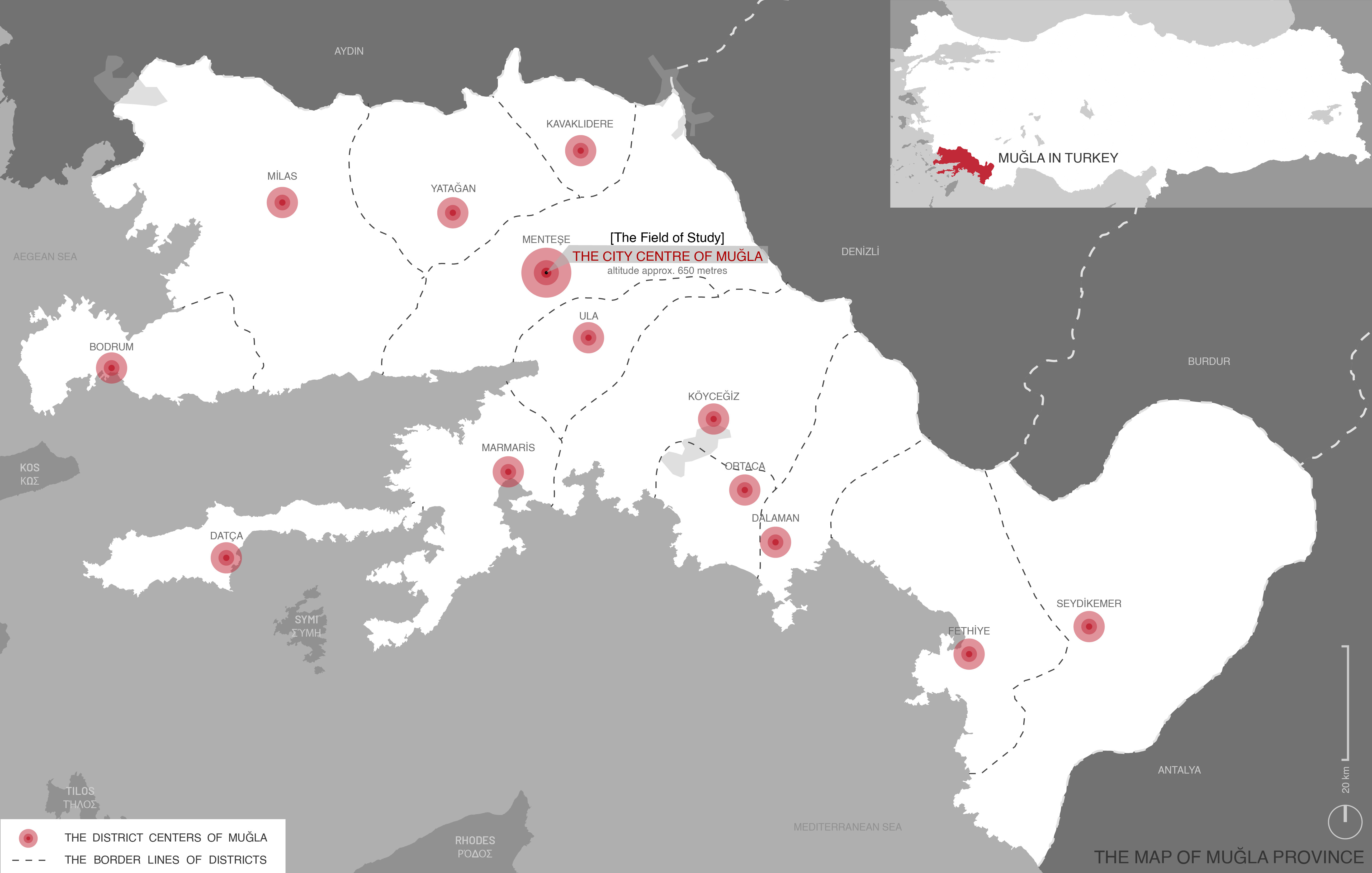 Figure 1. Location of Muğla and the study area.