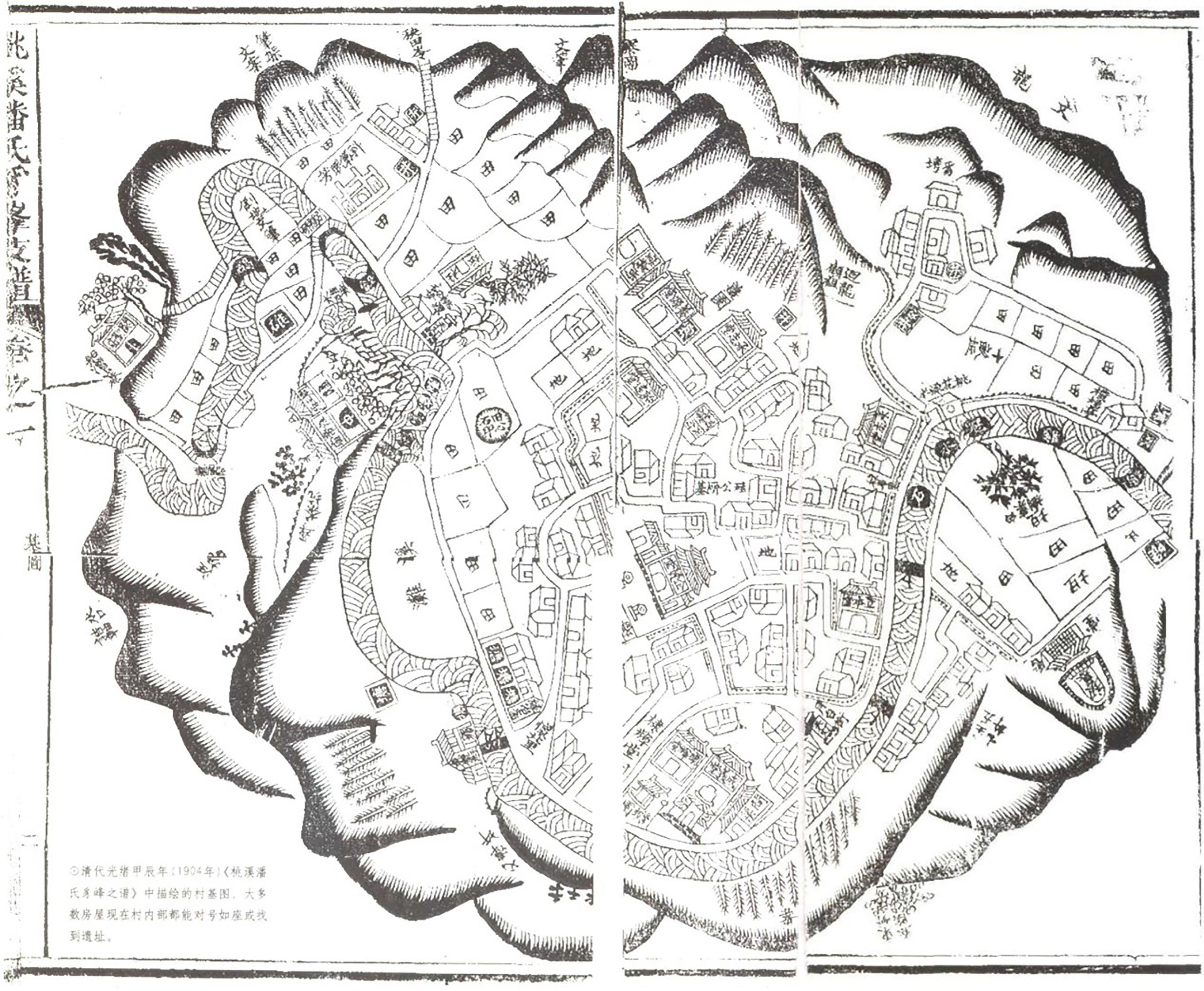 Figure 4. Kai Gong, Yuxiang Li, 2003, Map of Zhifeng (A small village in Anhui)