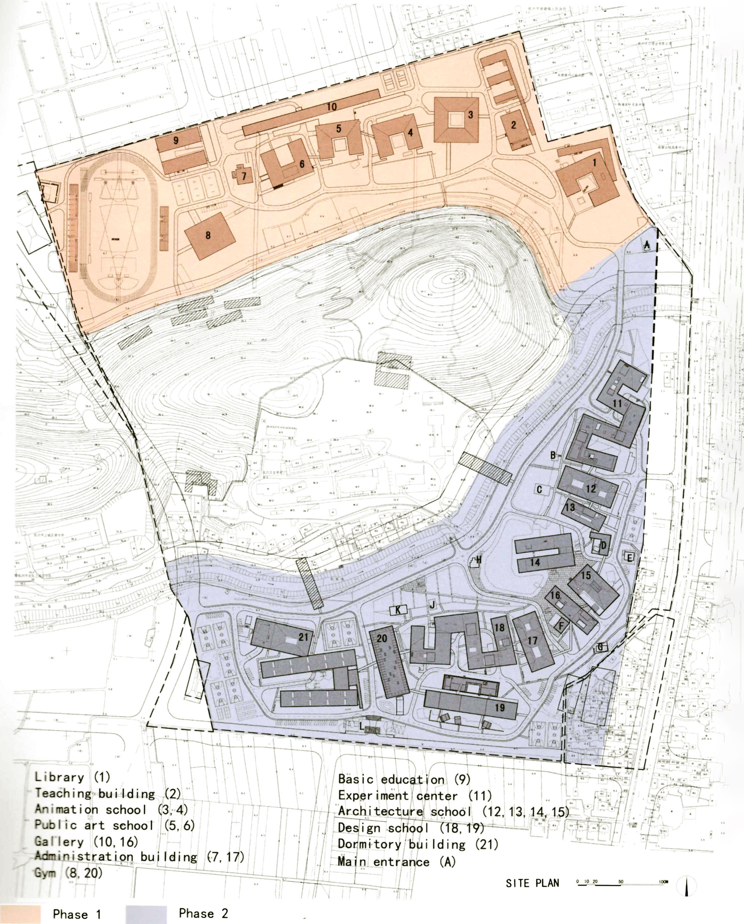Figure 5. Frampton, K., Dong, Y et al., Plan of Xiangshan Campus, 2017