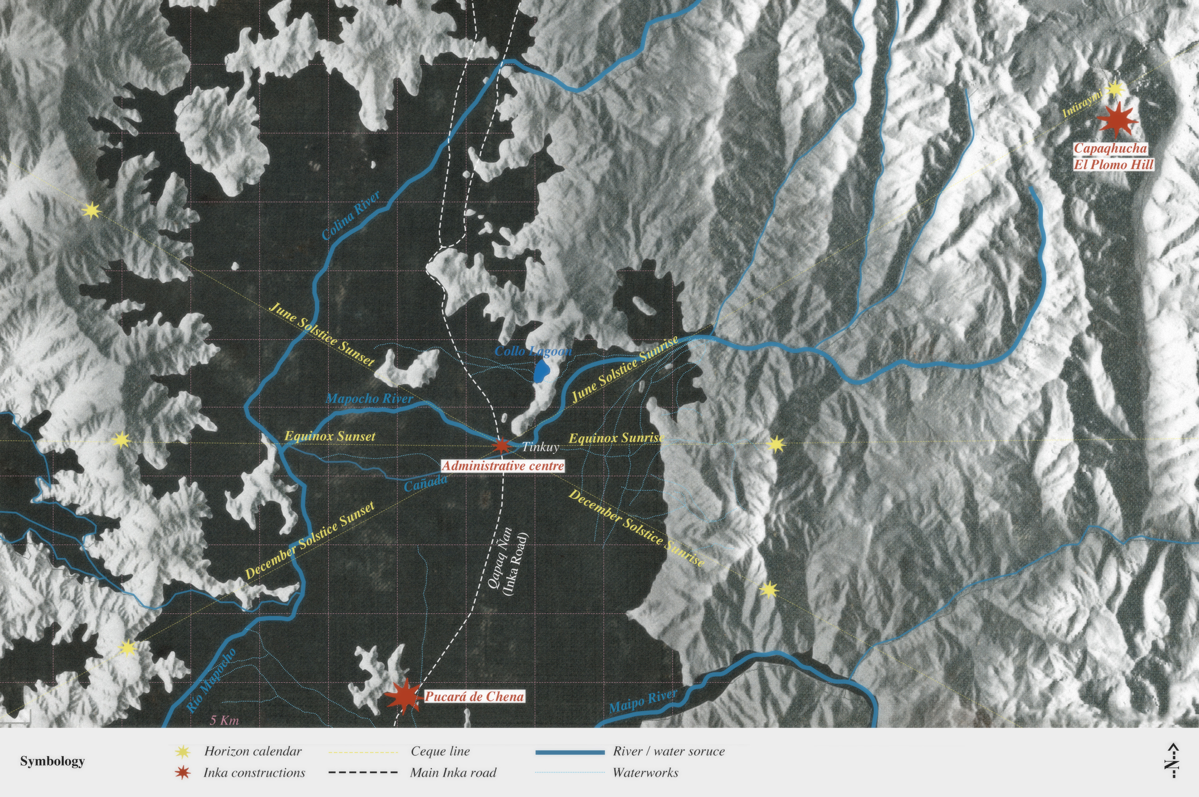 Figure 1. Schematic representation of the Santiago area during Inka times