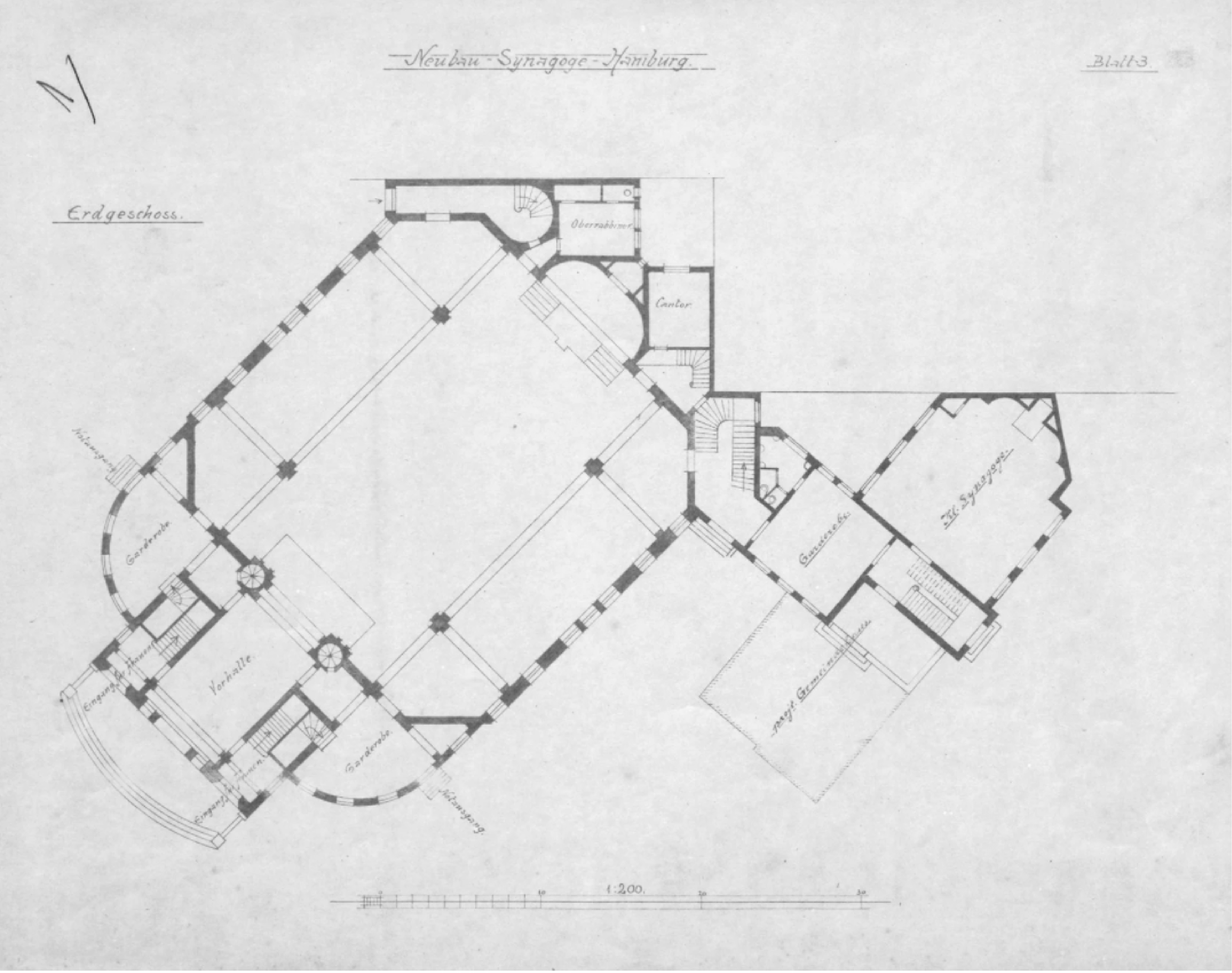 Figure 4. Ground floor plan. Source: STAHam, 522-1, Jüdische Gemeinden, No. 447