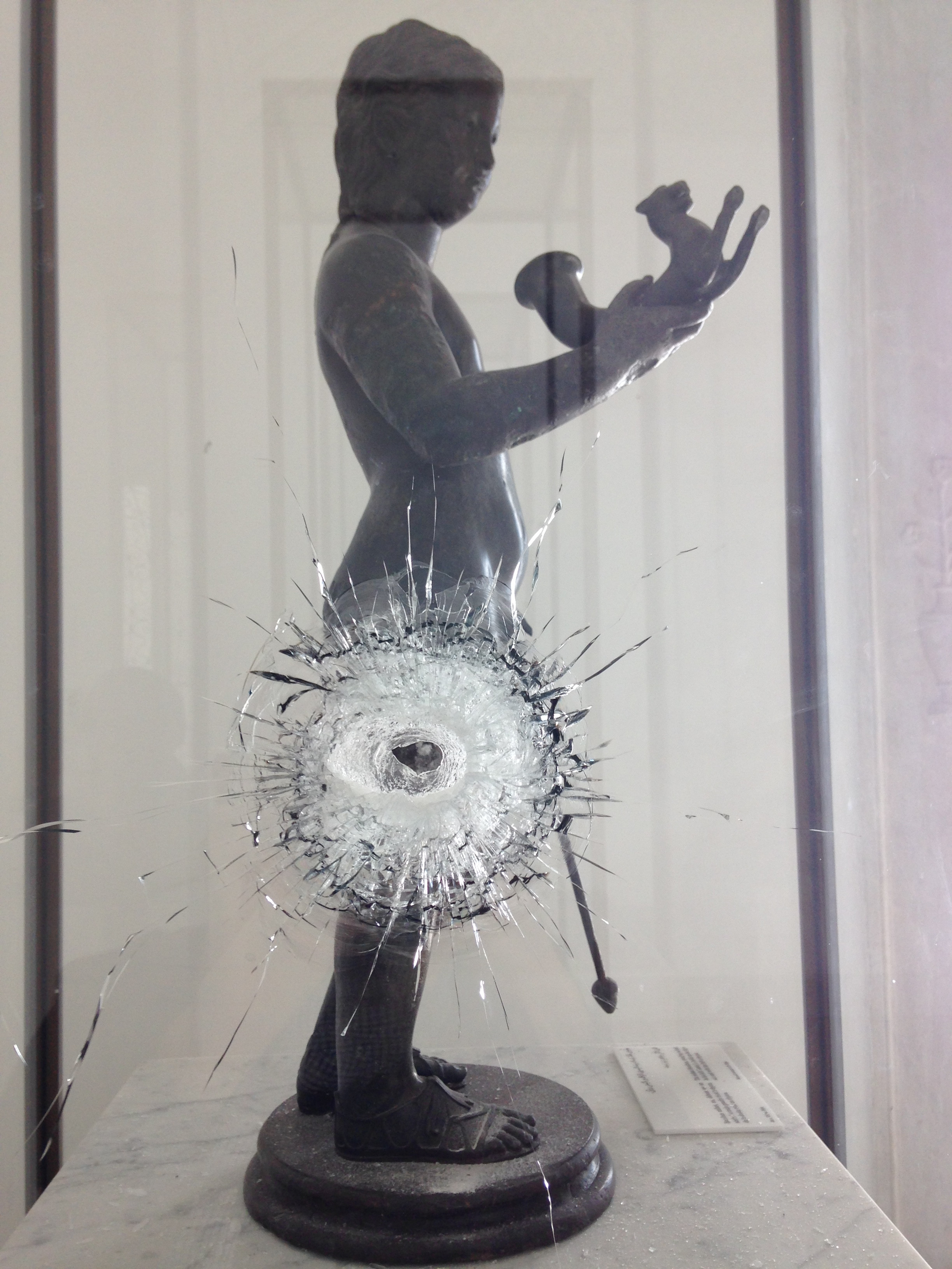 Figure 10. Tunis, the National collection of the Bardo after the terrorist event, March 18, 2015, maintained, as a testimony, “the signs of the attack” as a place of memory. Photo by the author, 2015