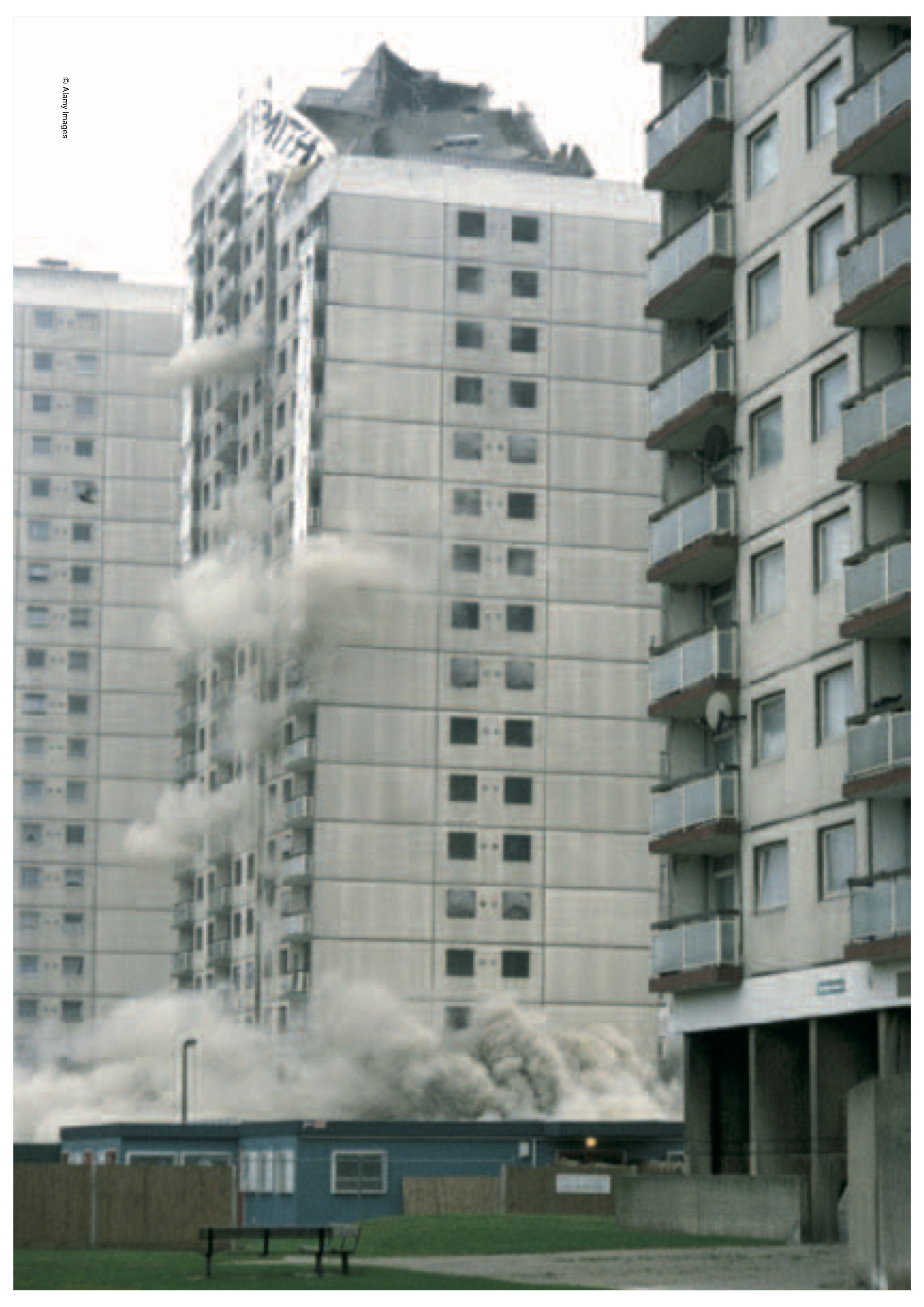 Figure 6. Demolition of Holly Street housing estate in 1996 illustrated in the 2006 CABE report The Cost of Bad Design, page 8.  Source: Commission for Architecture and the Built Environment. Available: www.designcouncil.org.uk