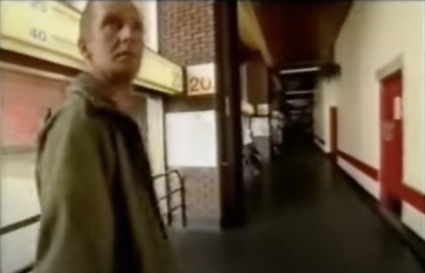 Figure 7. Presenter Kevin McCloud navigates through Greyfriars Bus Station, Northampton. Source: Still from Demolition (Oxford Film and Television for Channel 4, 2005)