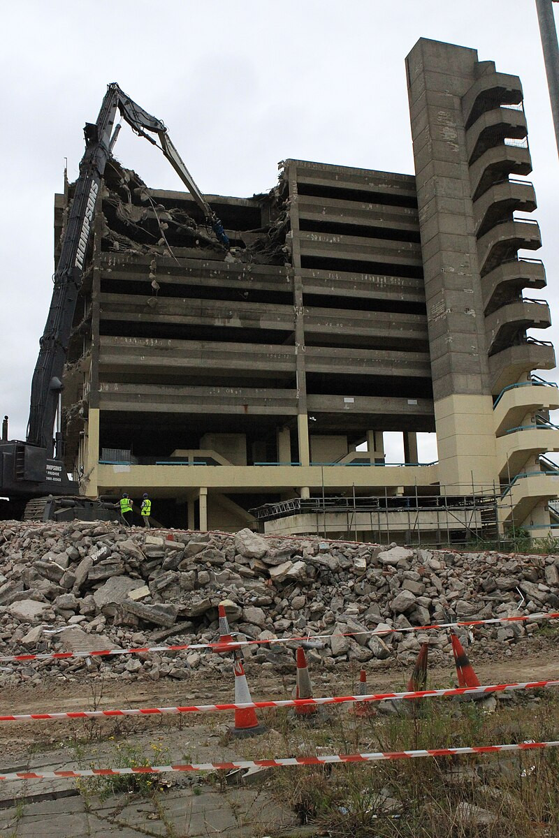 Figure 10. Demolition of Trinity Square carpark, Gateshead, c.2010. Photograph by Aidan Doyle. Source: Creative Commons 
https://en.wikipedia.org/wiki/File:Trinity_square_demolition1.JPG