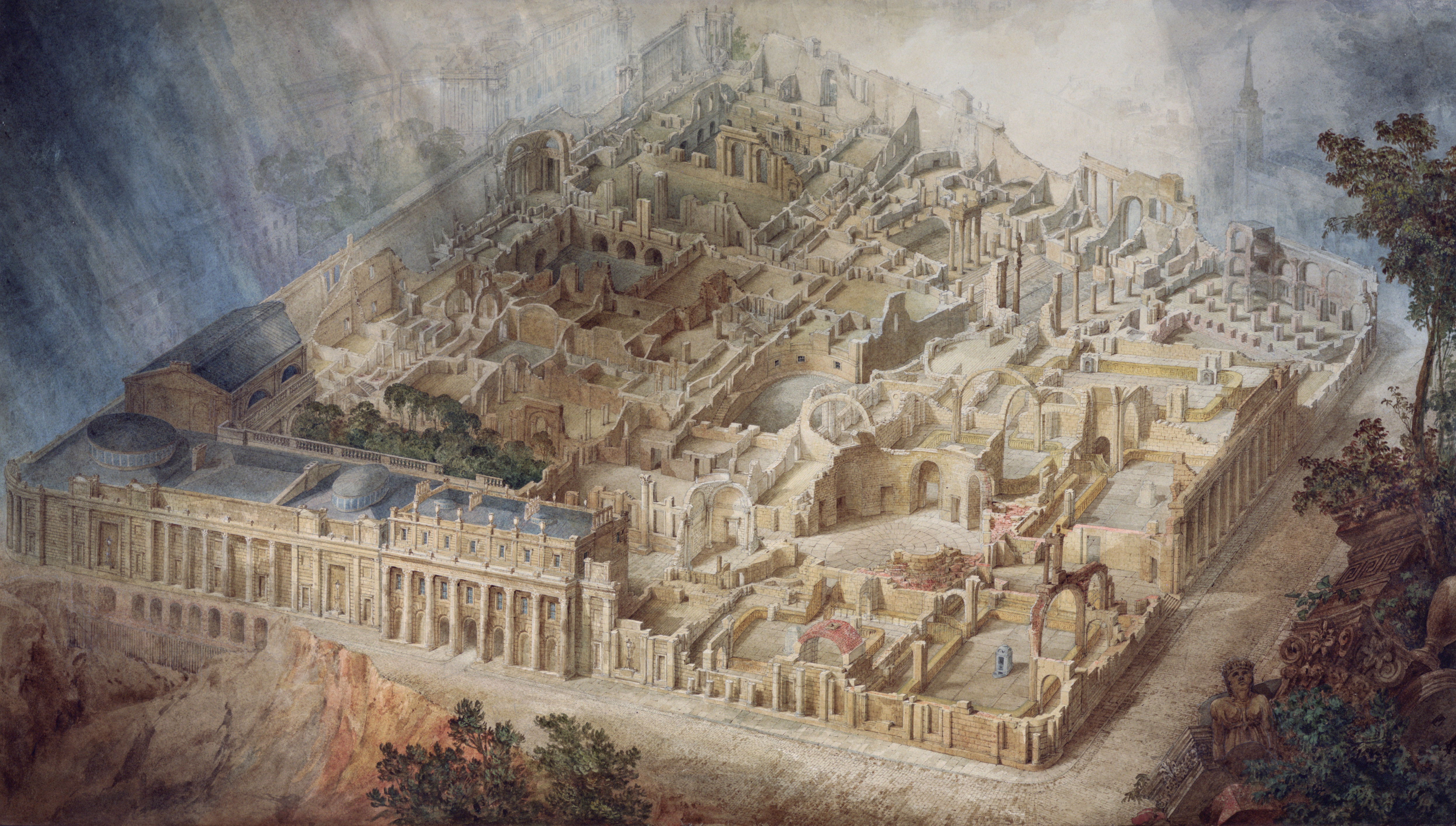 Figure 2. Aerial cutaway view of Soane's Bank of England by J.M. Gandy (1830)